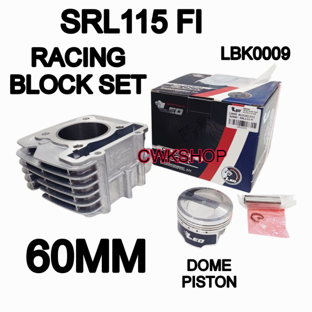SRL115 FI RACING BLOCK 57 มม./58 มม. 60 มม. 62 มม. 63 มม. 65 มม. 68 มม. BLOCK SRL115 FI LEO BLOCK