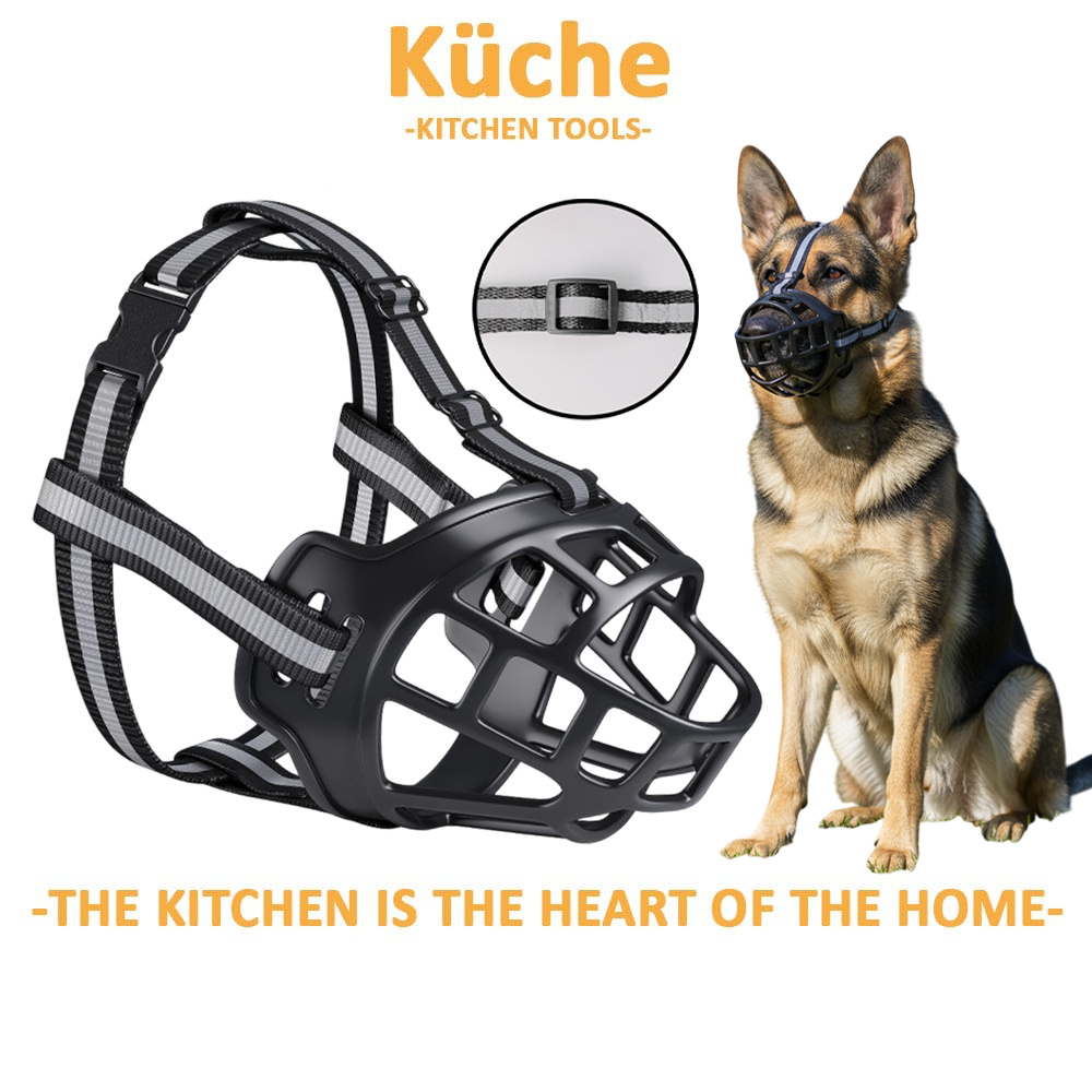 KUCHE Muncung Anjing ADog Muzzle ปรับตาข่ายปากฝาครอบกัดสําหรับสัตว์เลี้ยงเห่าและกัดควบคุม