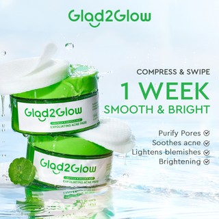 Glad2Glow Exfoliating Toner Pad Soothing Brightening Oil control Centella Salicylic Acid Calm Acne Treatment