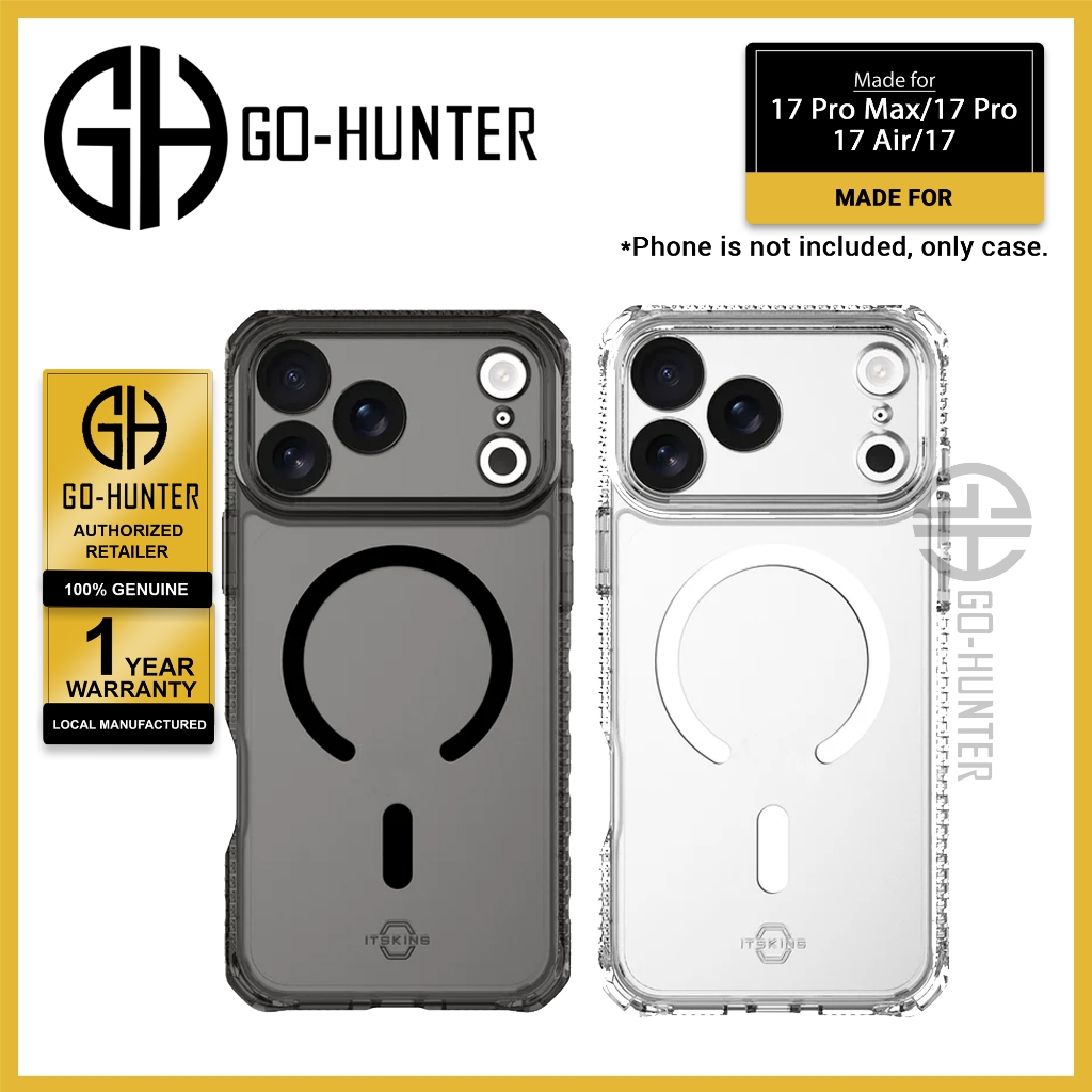 [ 17 Pro Max / 17 Pro / Air / 17 ] ITSKINS HYBRID R Clear with Magnetic Case Never Yellowing