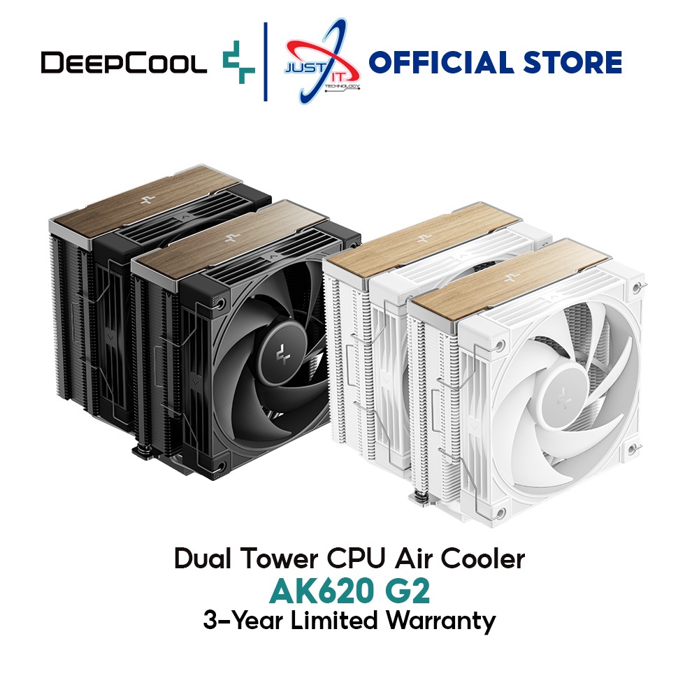 DEEPCOOL AK620 G2 DUAL TOWER CPU AIR COOLER - สีดํา / สีขาว