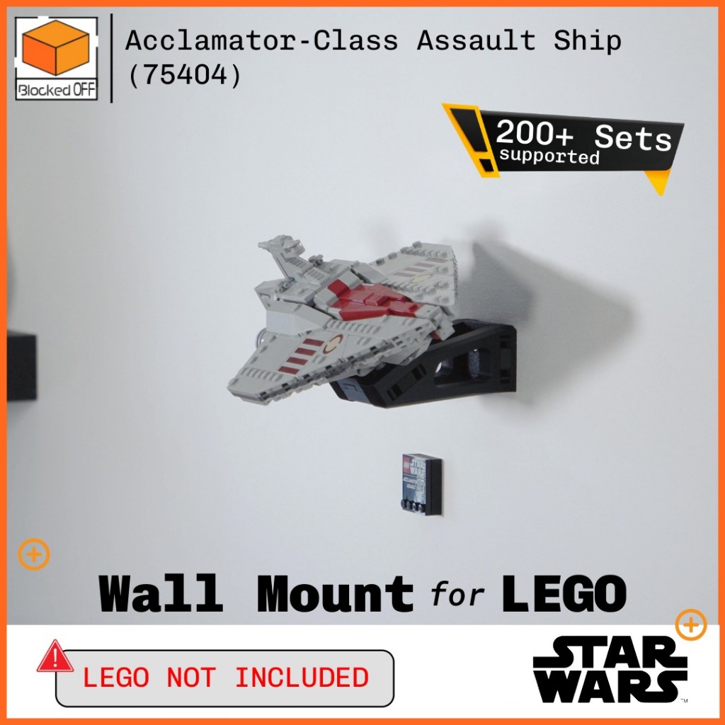 Wall Mount For Lego Star Wars Acclamator-Class Assault Ship (75404)