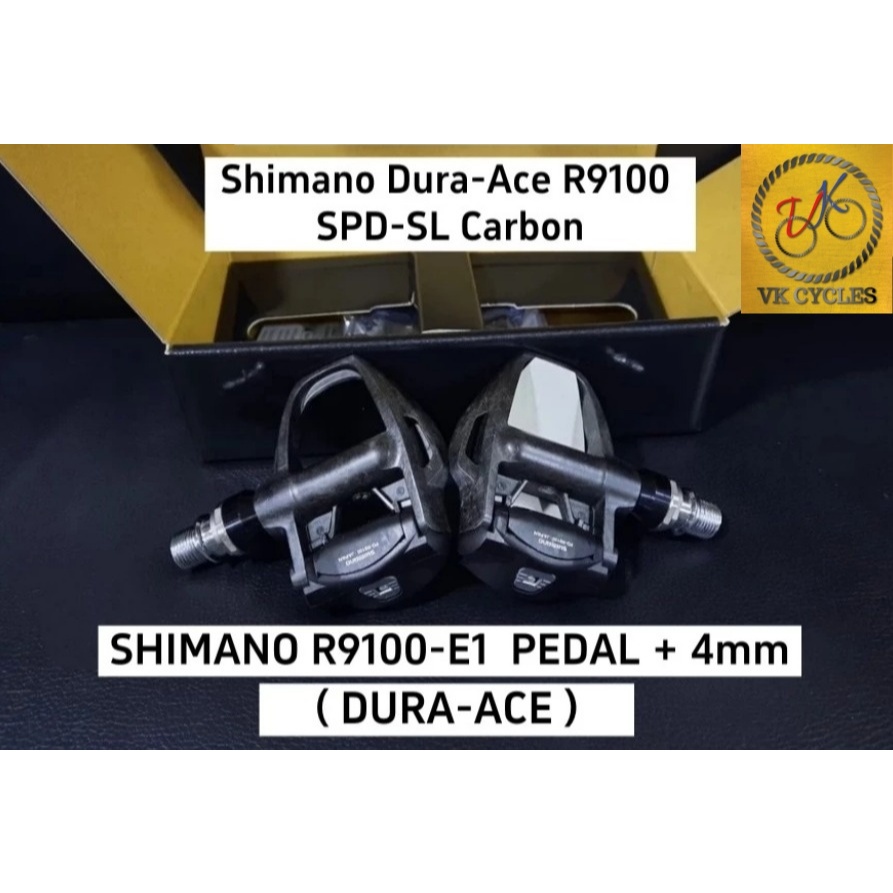 [ของแท้] SHIMANO DURA-ACE R9100 บันไดจักรยานถนน SPD-SL คาร์บอน PD-R9100 น้ำหนัก 228g / แกนยาว +4mm 2