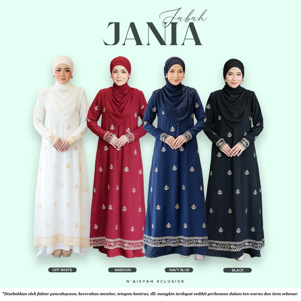 [JUBAH JAANIA] - NASYAH XCLUSIVE DAPAT PLAIN SHAWL CHIFON SULAM CUSTOM FULL LINING DEPAN BELAKANG