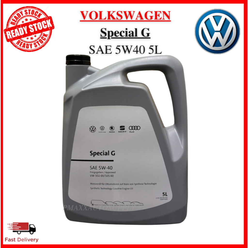 VOLKSWAGEN AUDI ENGINE OIL SPECIAL G 5W40 FULLY SYNTHETIC 5 LITERS G S55 502 M4