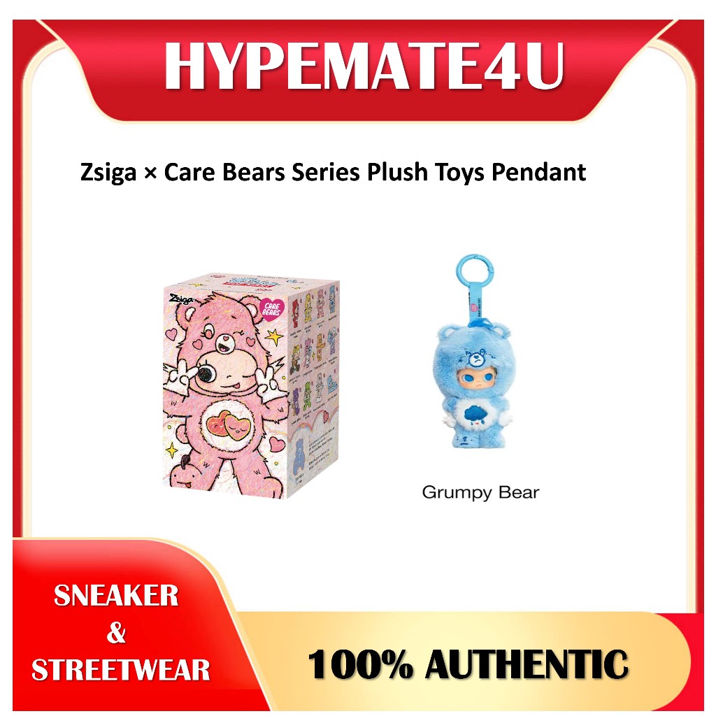 Pop Mart Zsiga จี้ผ้ากํามะหยี่ Care Bears Series (Grumpy Bear)