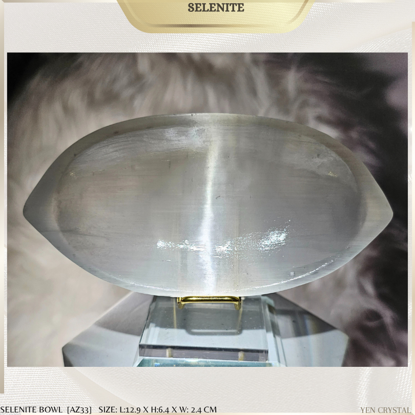 SELENITE BOWL จาก MOROCCO*HIGH QUALITY* HIGH ENERGY[AZ33] สุดยอดเพื่อการทําให้บริสุทธิ์ ความชัดเจน พ