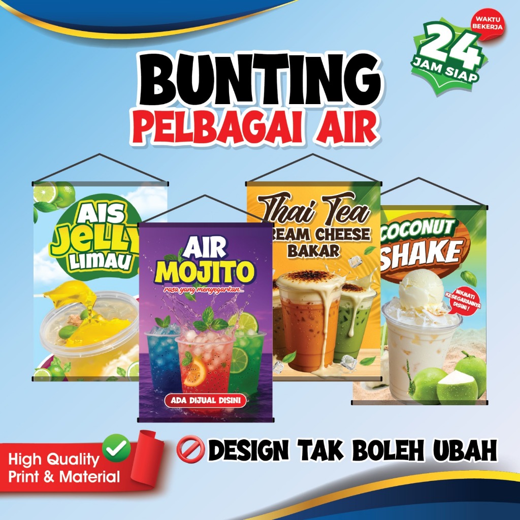 BUNTING PELBAGAI JENIS DESIGN AIR CHICKEN TENDER BUNTING NIAGA