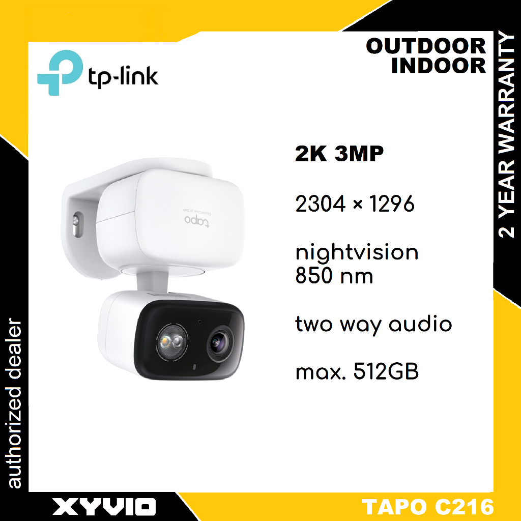 TP-LINK Tapo C216 กล้อง Wi-Fi รักษาความปลอดภัยภายในบ้านในร่ม/กลางแจ้ง