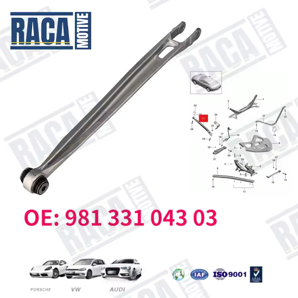 Porsche 981 991 718 802 Camman Boxster แขนควบคุมช่วงล่างด้านหลัง 98133104303 981 331 043 03