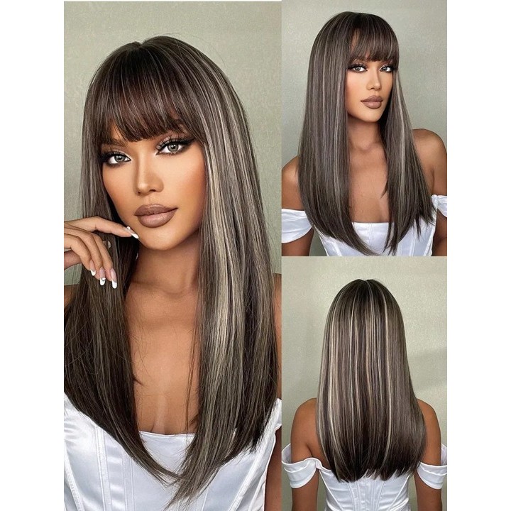 NDD STOK คอสเพลย์วิกผม Ombre วิกผม LONG HAIR WIG rambut palsu ผู้หญิงชั้นวิกผมพรีเมี่ยม 假发 ASH สีน้ํ
