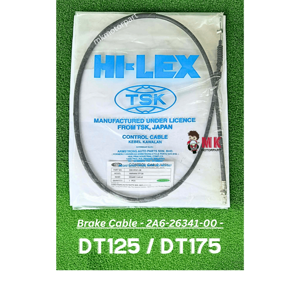 TSK 2A6-26341-00 สายเบรก Yamaha DT125 2A6 2N0 / DT125MX 3J0 4F2 / DT175 2A7 [ PNP 18G / 18L ] Tali B