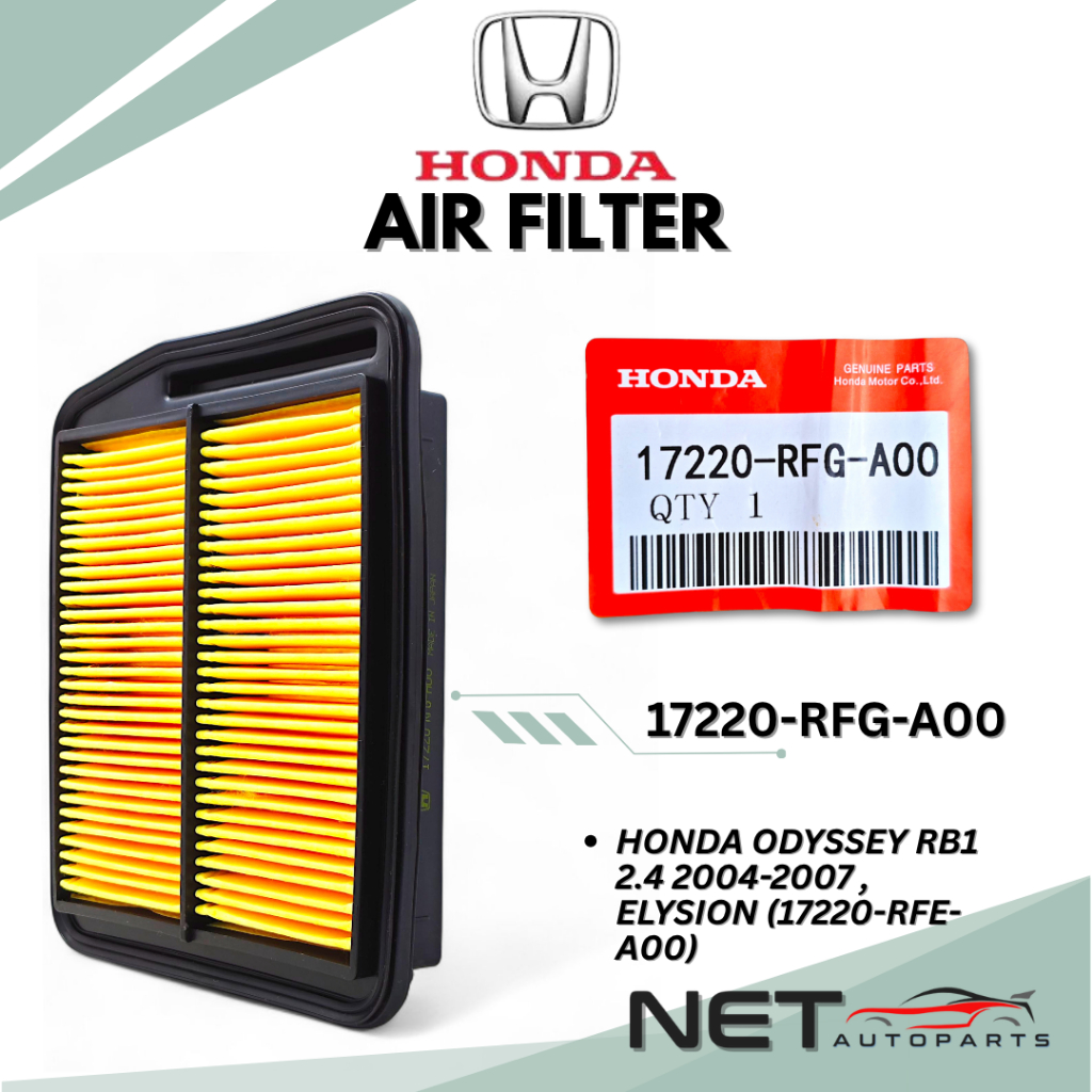 HONDA ENGINE AIR FILTER PENAPIS ANGIN ODYSSEY RB1 2.4 2004-2007 , ELYSION (17220-RFG-A00)