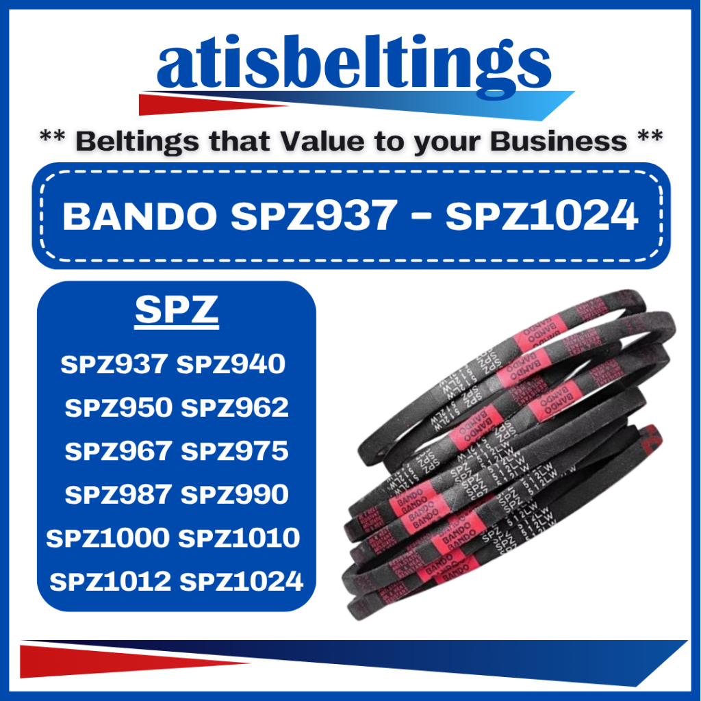 BANDO LW SPZ937 SPZ940 SPZ950 SPZ962 SPZ967 SPZ975 SPZ987 SPZ990 SPZ1000 SPZ1010 SPZ1012 SPZ1024 แคบ