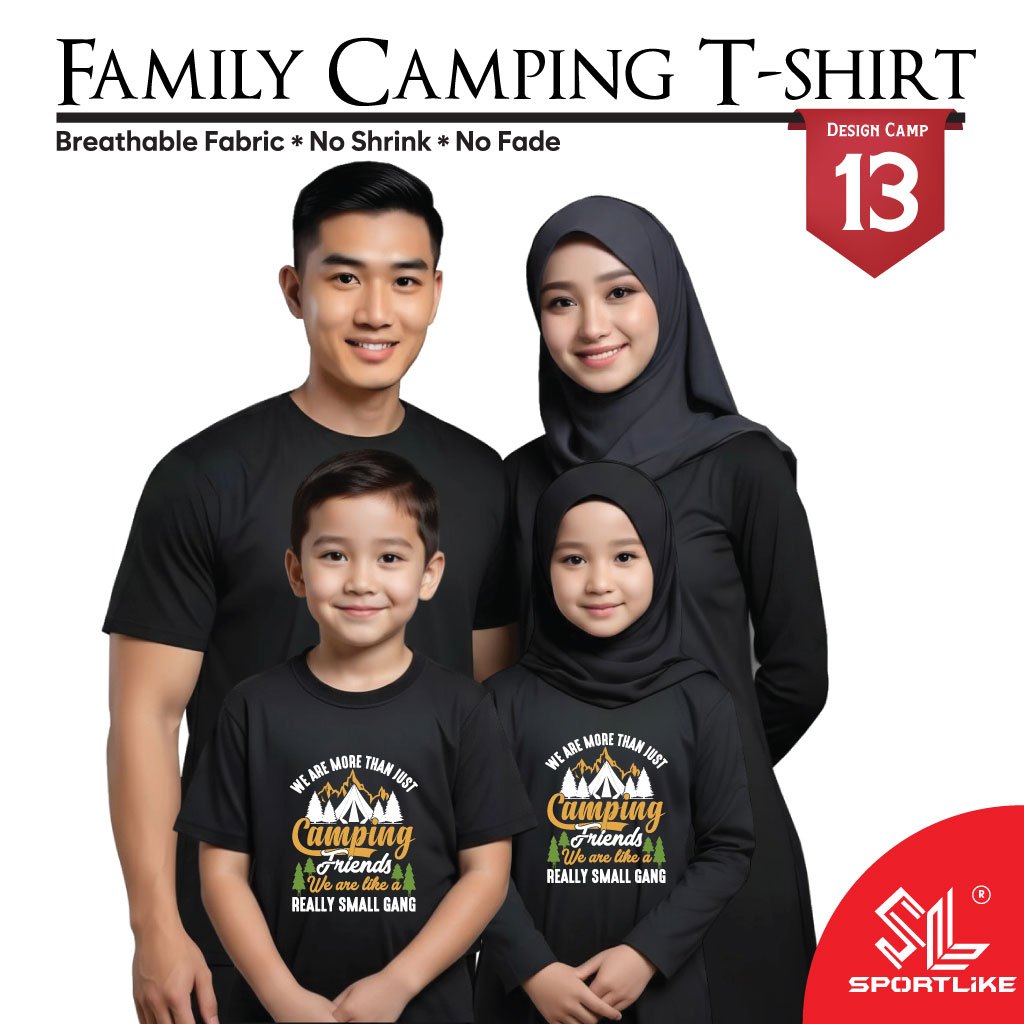 เสื้อยืด Family Camping - ดีไซน์ CAMPING 13 Microfiber Tee
