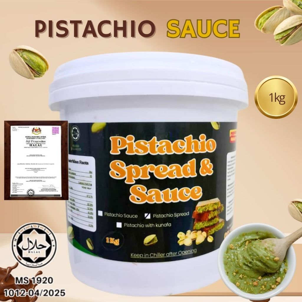 R&H Creamy Pistachio Sauce 1KG Ideal For Drinks Milkshakes Pastries Best Selling Item