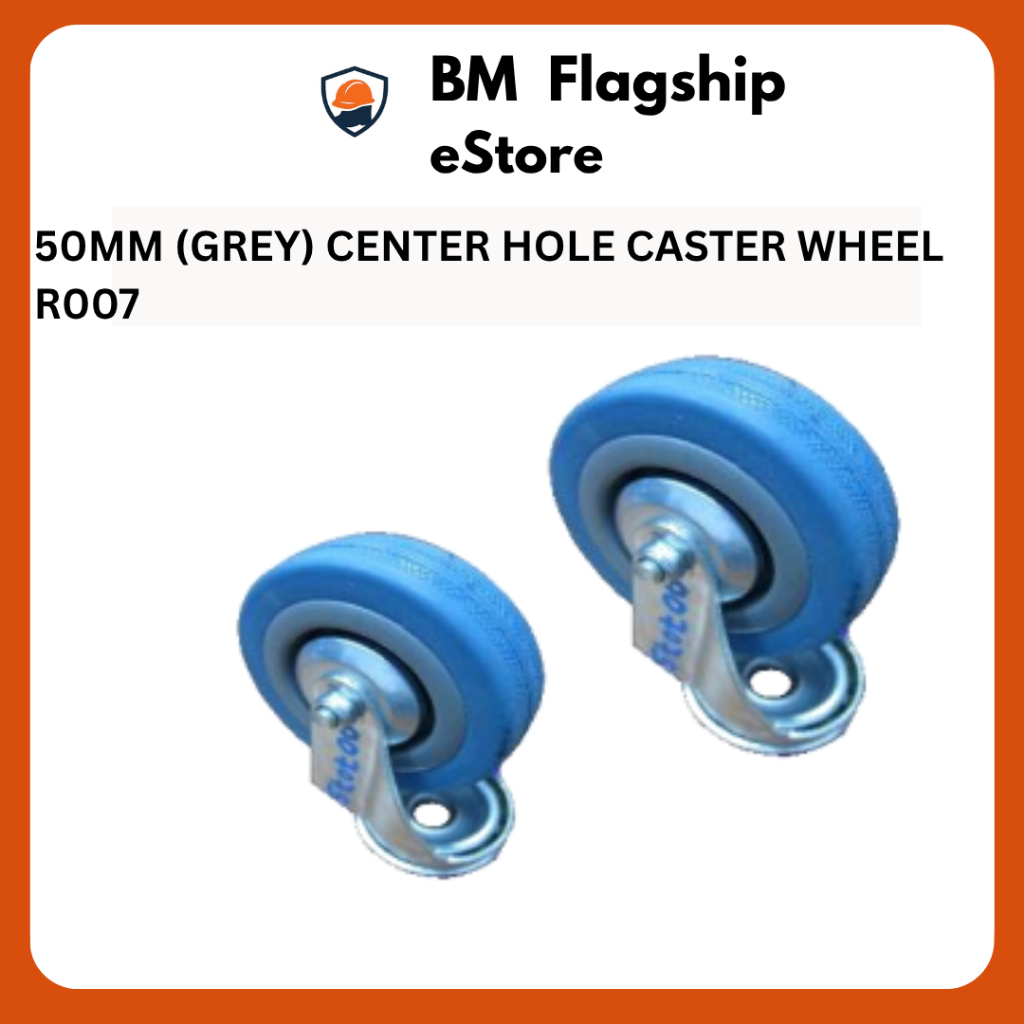 BM 50MM , 65MM & 70MM (GREY) CENTER HOLE CASTER WHEEL R007