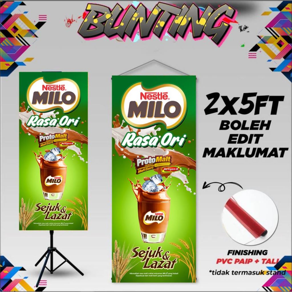 MILO BUNTING สําหรับ BAZAR SUPPORT และขอบถนน