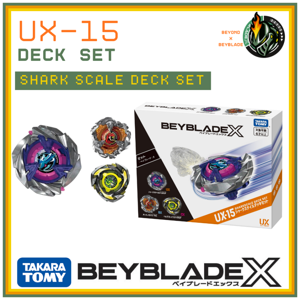 Takara Tomy Beyblade X UX15 / UX-15 Shark Scale Deck Set