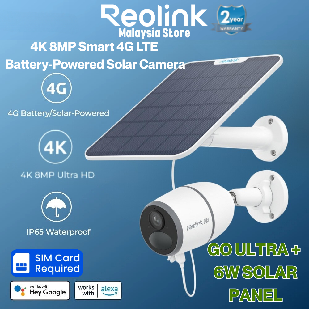 Reolink Go Ultra 4K 8MP 4G LTE พร้อมแผงโซลาร์เซลล์ IP Security กล้องวงจรปิดไร้สายกลางแจ้ง SimCard แบ