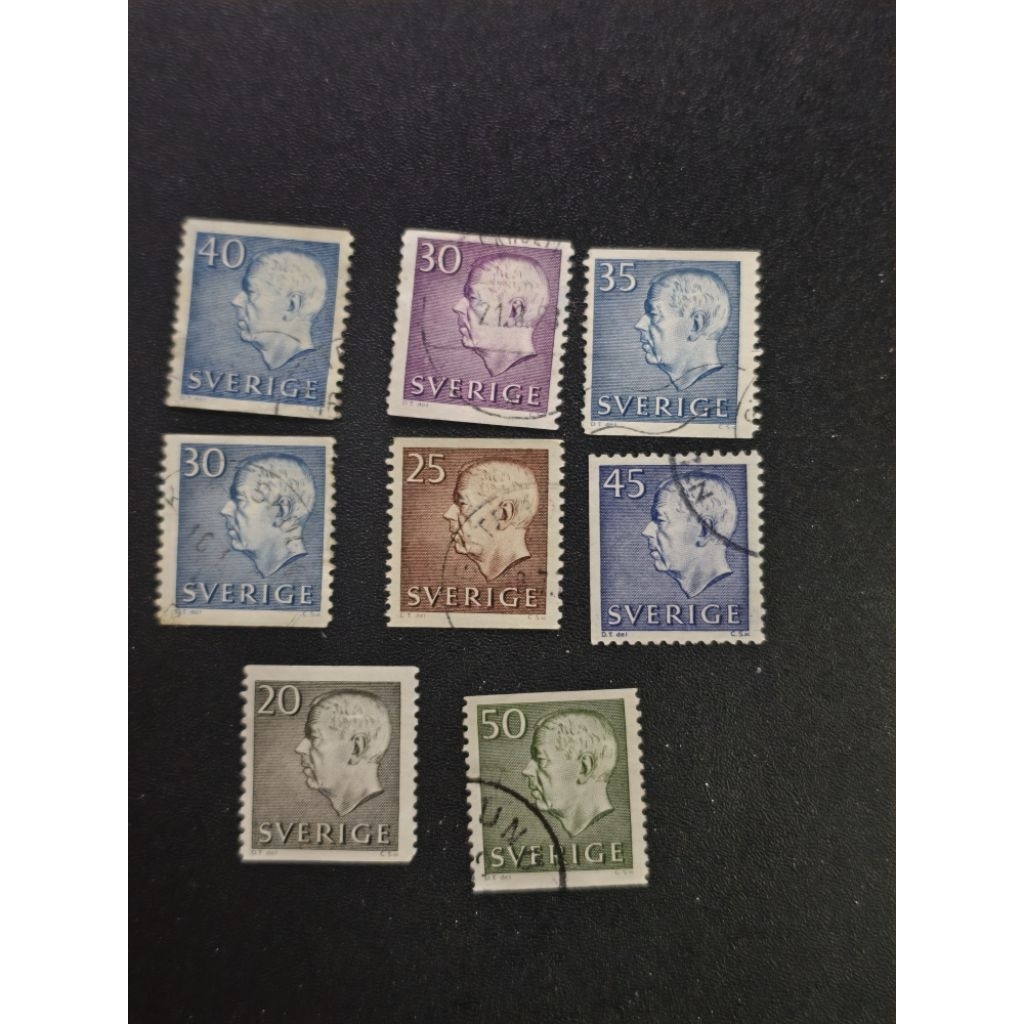 MW07 แสตมป์อนุพันธ์สวีเดนเก่า 8v มือสอง