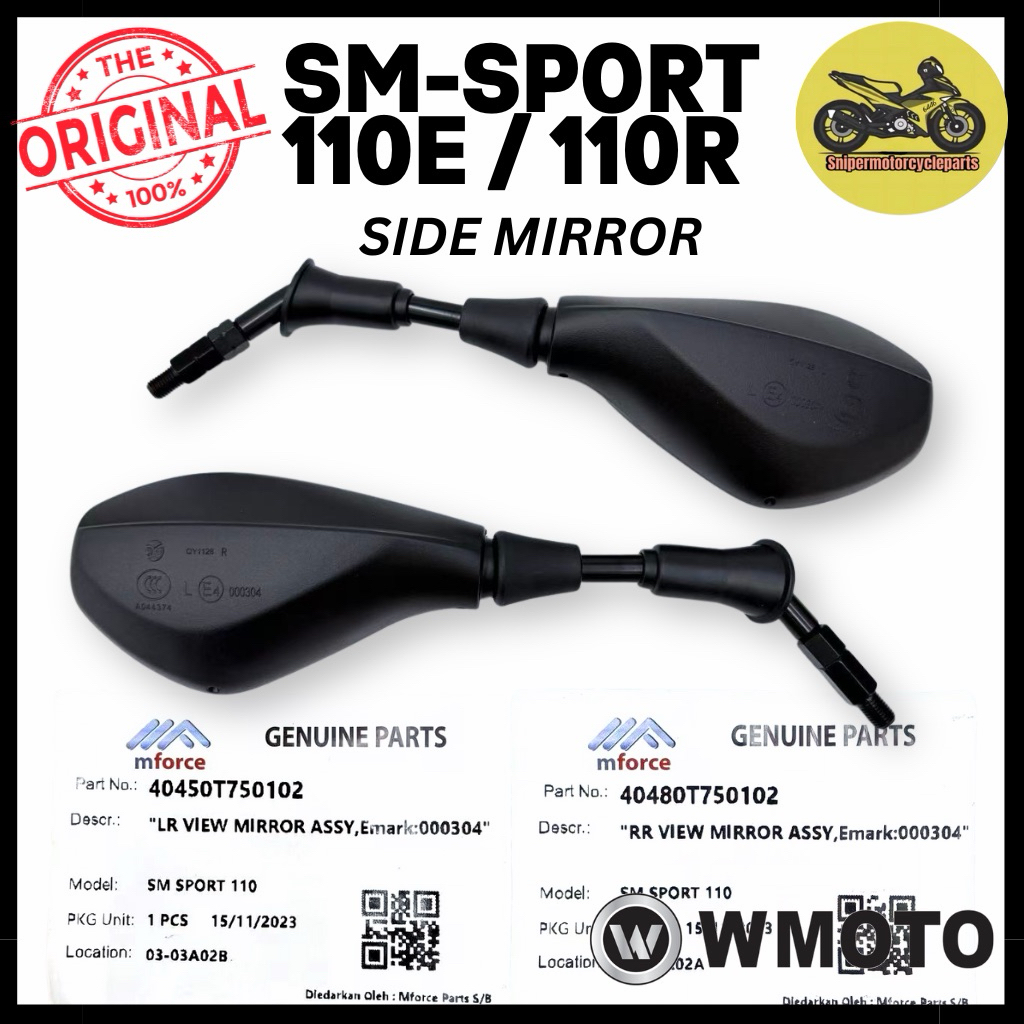 SM SPORT 110E / 110R N1 [ 1SET ] SIDE MIRROR REAR VIEW CERMIN SISI ซ้ายขวา KIRI KANAN SM SPORT