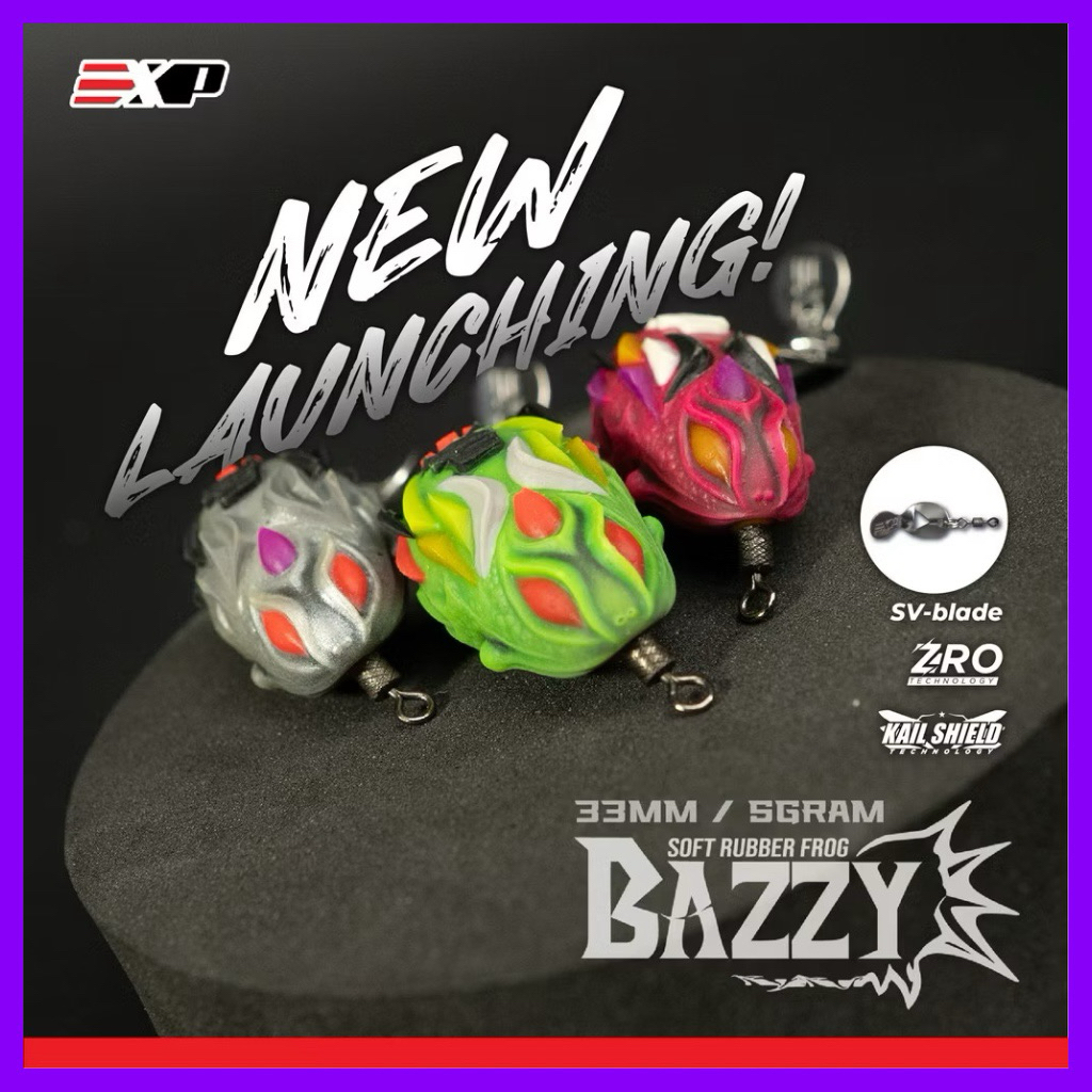 EXP BAZZY Soft Frog•3.3mm 5g•SV Blade•Kail Sheild Tech•Z-RO Tech Hook•Full Body Colour