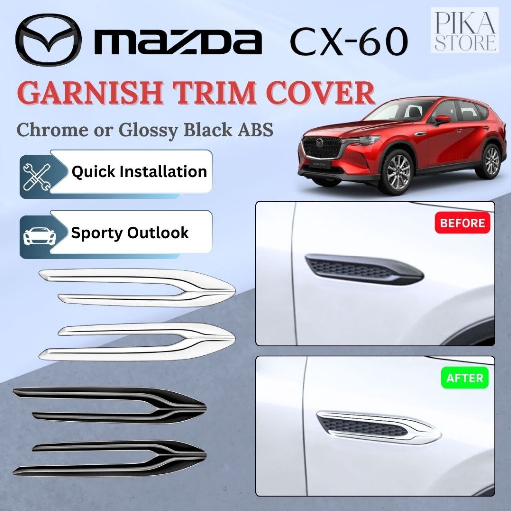 Mazda CX-60 CX60 Fender Garnish Trim ฝาครอบตกแต่งด้านข้าง Trim Hiasan Luaran CX60 อุปกรณ์เสริม