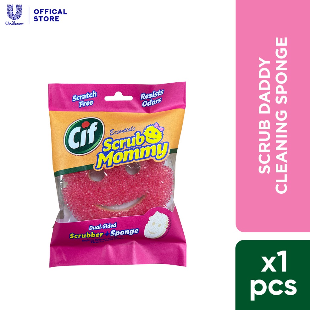 Cif Scrub Mommy Essentials Scrub ฟองน้ําทําความสะอาดห้องครัวอเนกประสงค์ไร้กลิ่นป้องกันรอยขีดข่วน