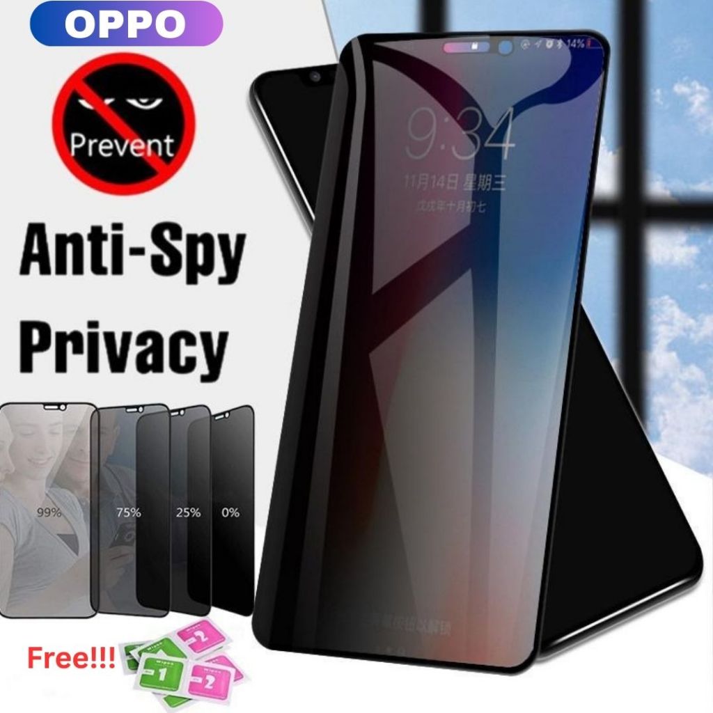 (ความเป็นส่วนตัว) Oppo A3Pro,A5Pro,A6Pro,A98,Reno 15F,15Pro,14F,14Pro,14,13,13F,12F Anti-SPY ปกป้องห