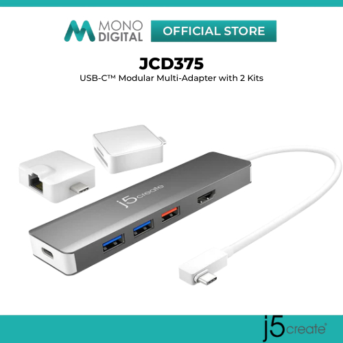 J5CREATE JCD375 USB-C 8-IN-1 TRIPLE DISPLAY DOCKING STATION / 4K HDMI / DP / USB3.0 / PD 100W / GIGA