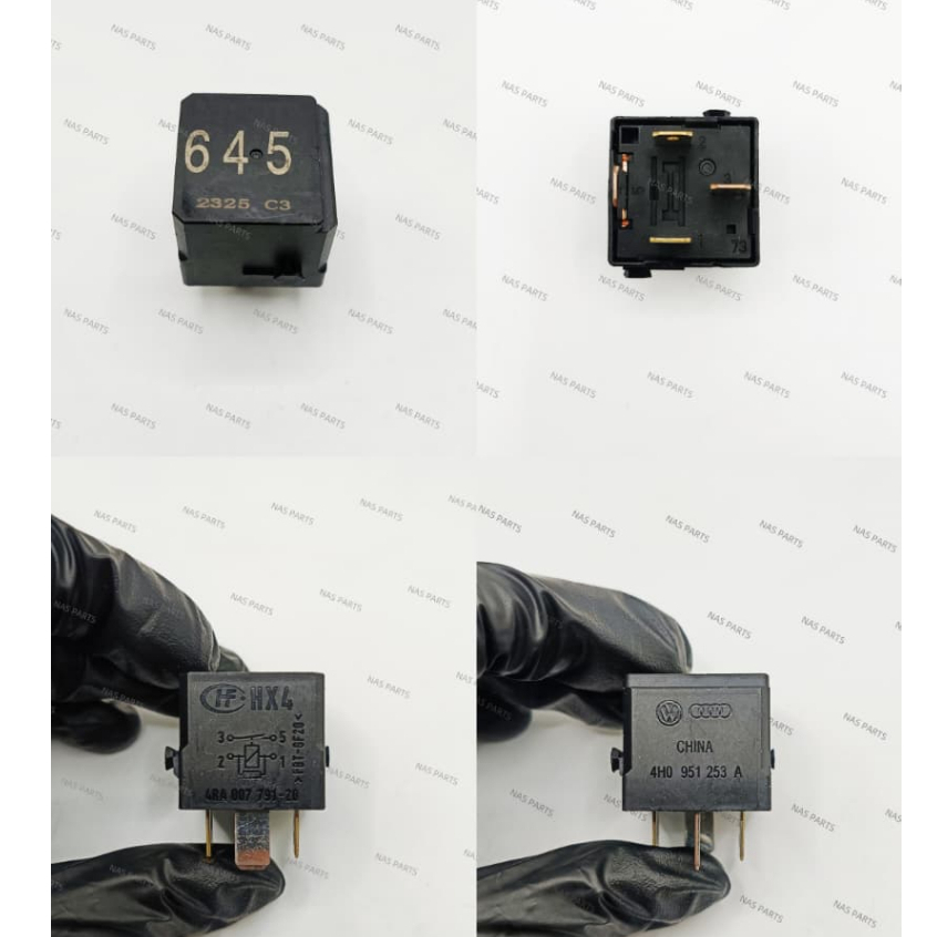 VOLKSWAGEN AUDI 645 RELAY 4PIN 4H0951253A / 4H0 951 253 A / 4HO951253เอ/4RA007791-20 12V