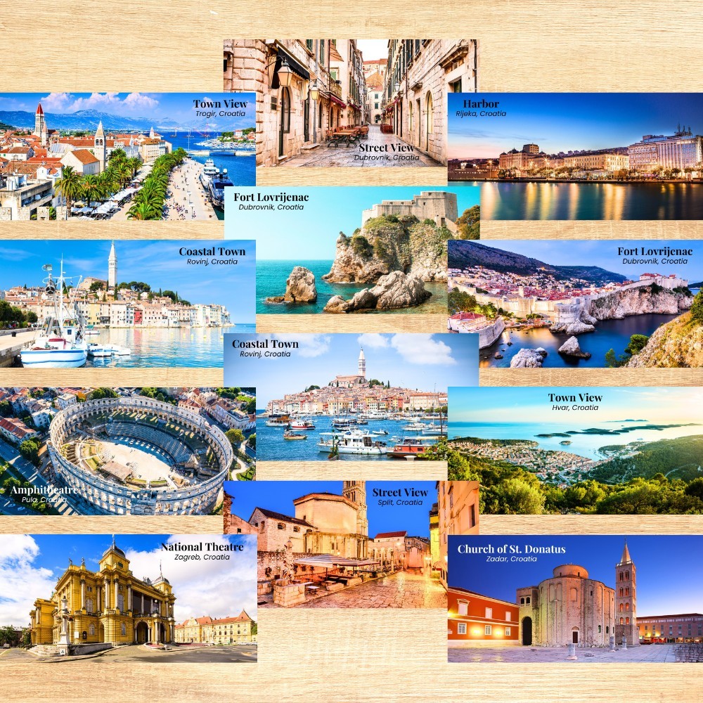 Croatia Zagreb ของที่ระลึกตู้เย็นแม่เหล็กประตูอาหารวัฒนธรรมงานรื่นเริง 10 ซม. x 5