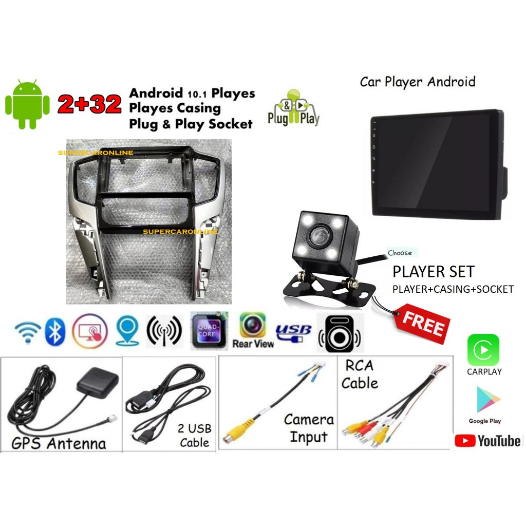 Mitsubishi Triton L200 2019-2024 (FULL) ANDROID PLAYER 9 INCH PLUG N PLAY WITH OEM CASING