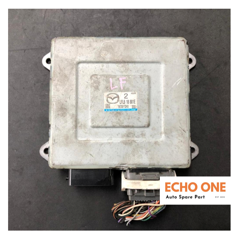 MAZDA PREMACY DBA-CREW LF ชุดควบคุมเครื่องยนต์ ECU LFL6-18-881E / E6T55172H3 มือสอง