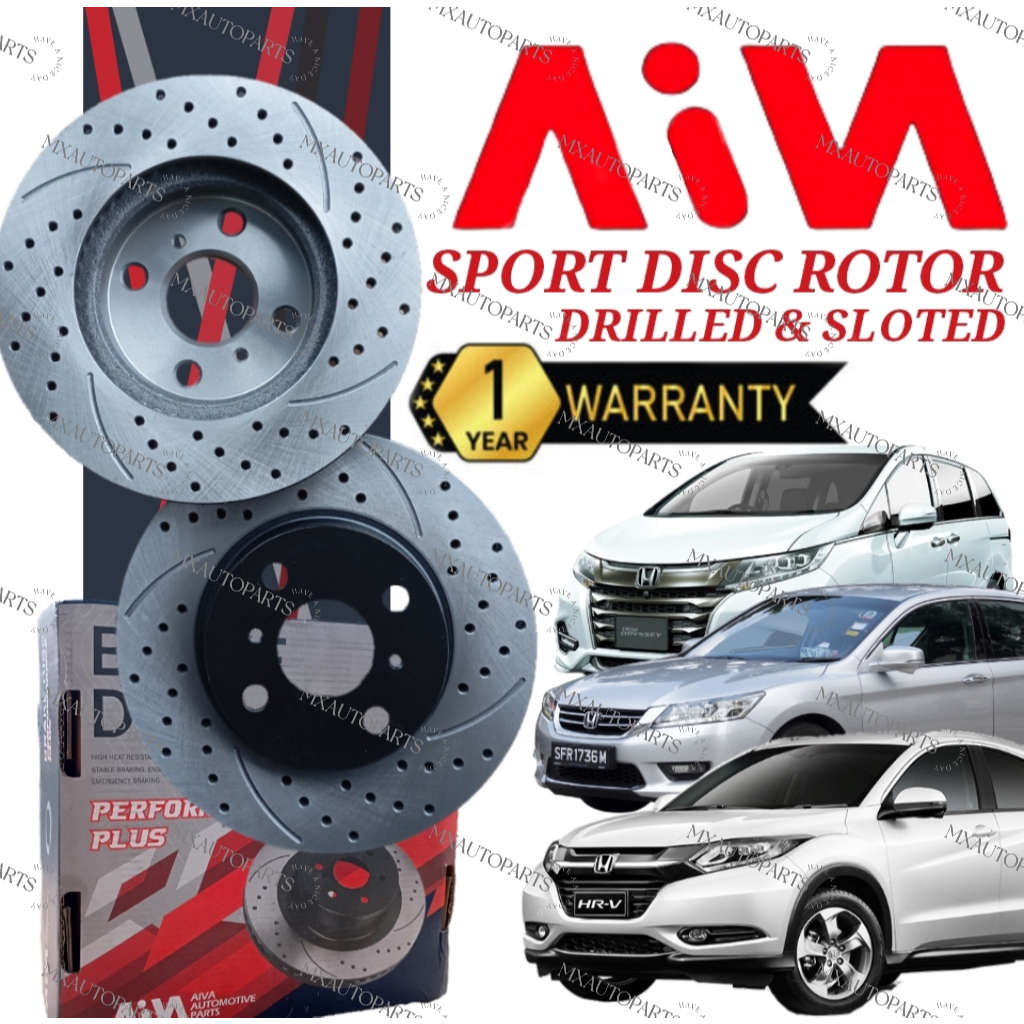 (รับประกัน 1 ปี) AIVA JAPAN SPORT ดิสก์เบรกหน้า HONDA HRV T7A ACCORD T2A T2M ODYSSEY T6A RC1 RC2 RC3