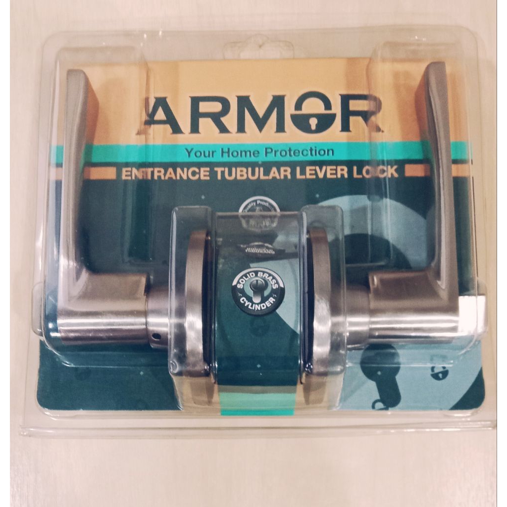 ARMOR- ATL 8100/SN/ET (Entrance) Heavy Duty Tubular Lever Lockset/ Tombol Pintu Rumah