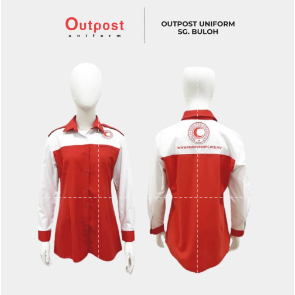 Outpost Corporate Shirt/F1 Shirt/Baju Korpogawai Wanita Bulan Sabout Merah (BSMM)