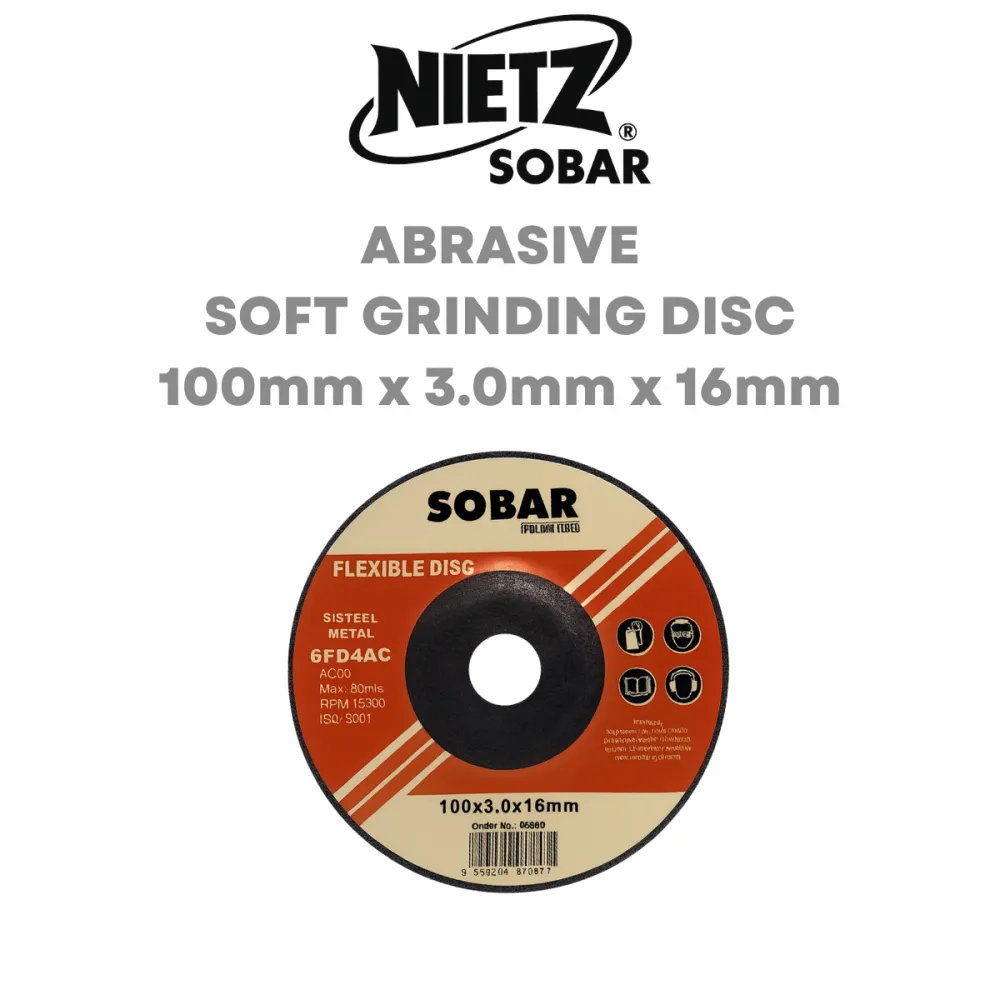 NIETZ SOBAR แผ่นเจียรอ่อนขัด 4" – AC80 อลูมิเนียมออกไซด์
