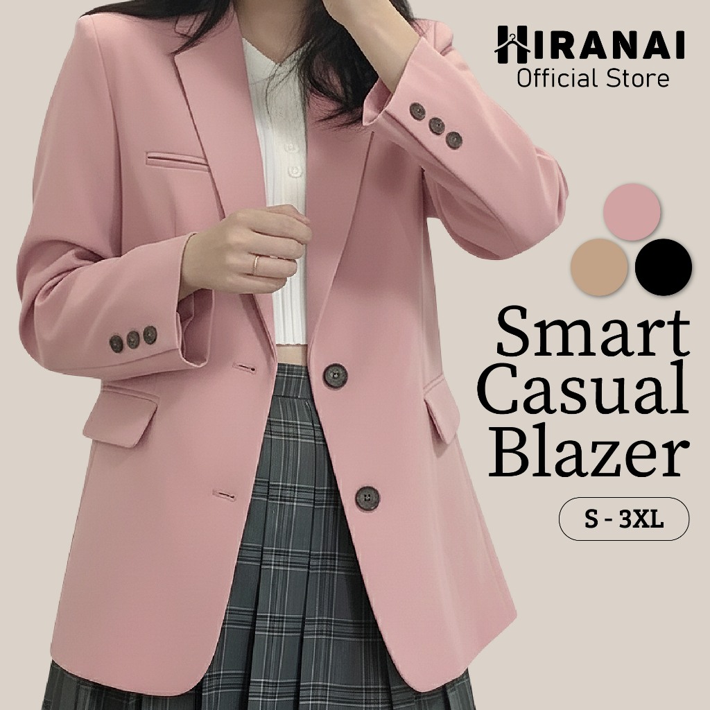 Blazer Women Outerwear Coat ผู้หญิงลําลองสีดําสีขาว Blazer Plus ขนาดผู้หญิงสไตล์เกาหลี Blazer Casual