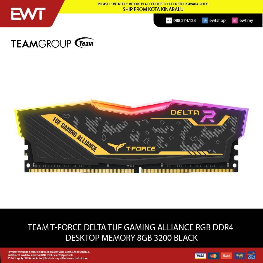 TEAM T-FORCE DELTA RGB 8GB 3200MHZ สีดํา
