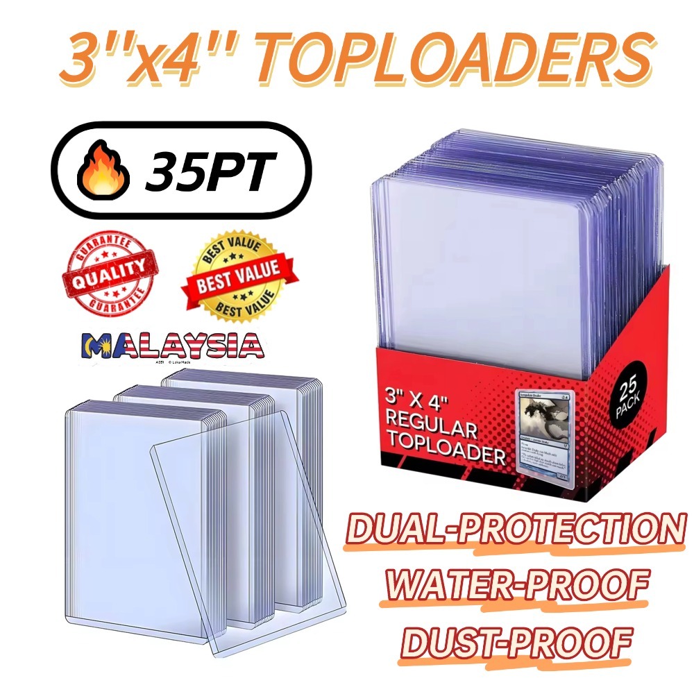 100 ชิ้น Clear Toploader สําหรับ Photocard Toploader พร้อมฟิล์ม Pokemon TCG การ์ดแขน เกมการ์ด