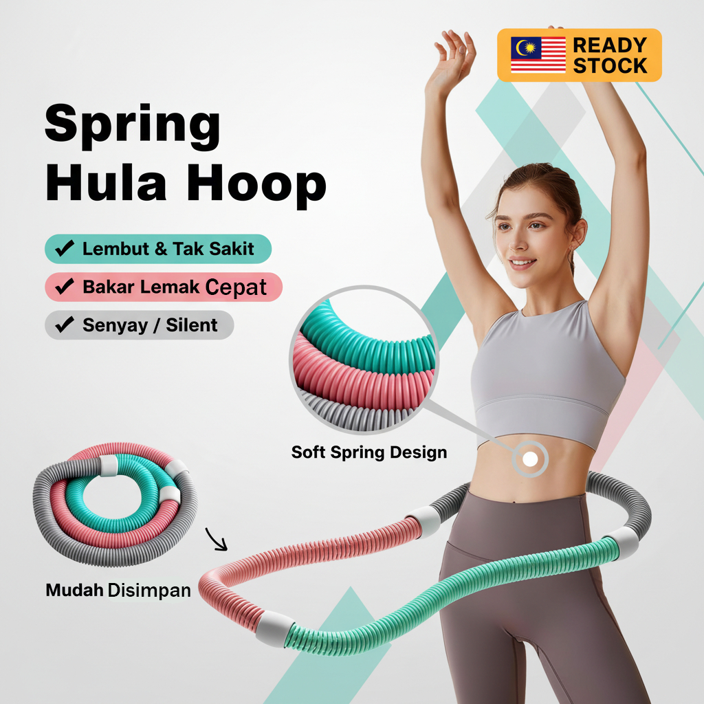 Soft Spring Hula Hoop Weighted Gelung Hula Lembut Slimming เอวการเผาผลาญไขมัน Senaman Fitness Tak Sa