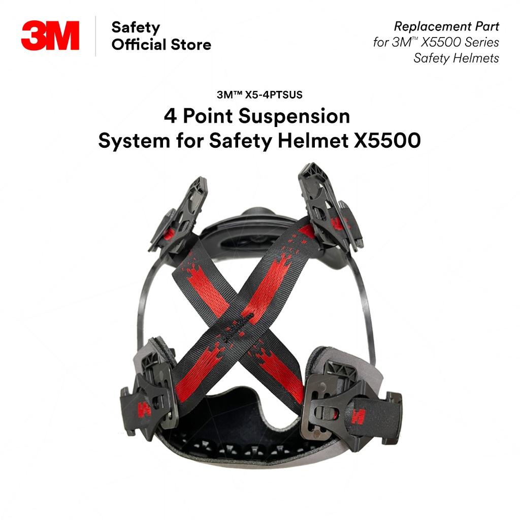 3MTM X5-4PTSUS SecureFitTM หมวกนิรภัยเปลี่ยนระบบช่วงล่าง 4 จุดสําหรับหมวกนิรภัย X5500/ X5500/ SH_ PS