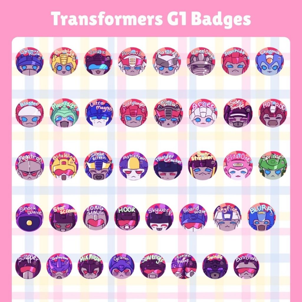 ป้ายปุ่มชุด Transformers G1