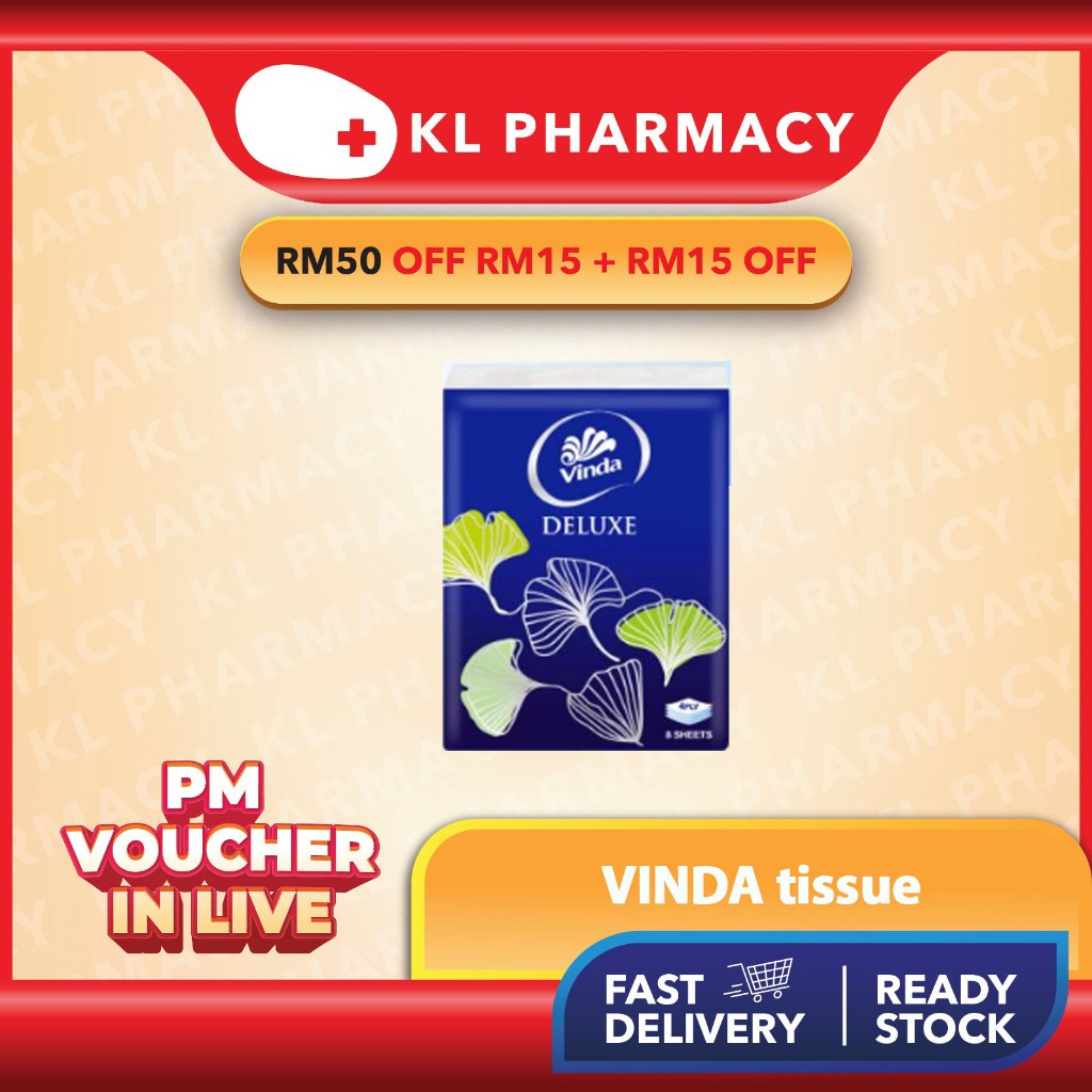 VINDA Deluxe 4ply Tissue (8แผ่น)