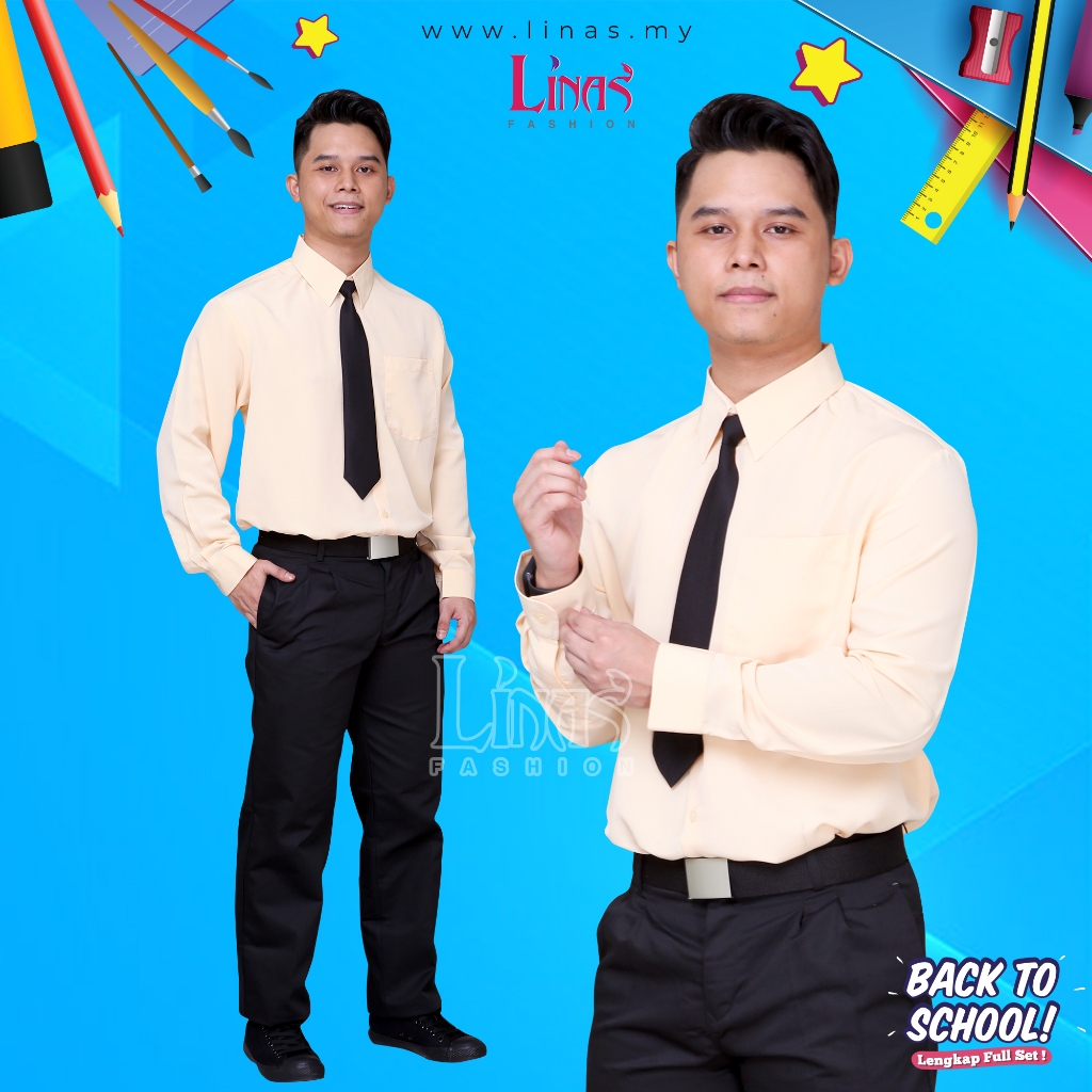 KEMEJA LIDAS FASHION SCHOOL SHIRT CREAM SCHOOL UNIFORM SCHOOL UNIFORM