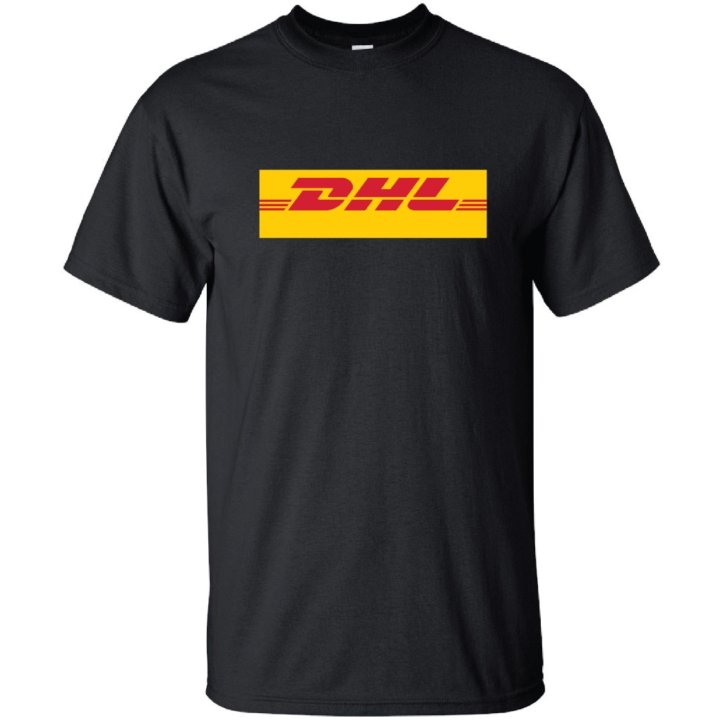 เสื้อยืด DHL ผ้าฝ้ายสีดําและ MICROFIBER
