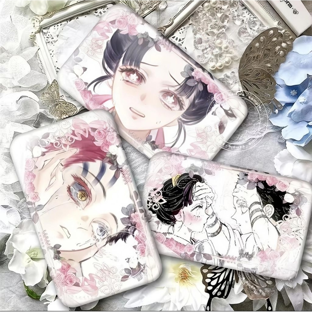 ดาบพิฆาตอสูร Akaza Koyuki Square Romantic Double Glitter Badge