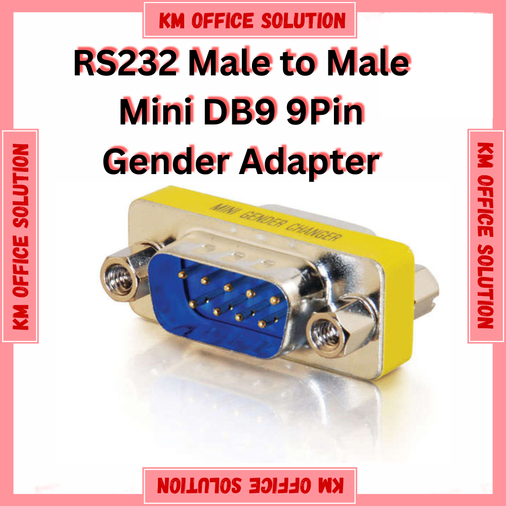 RS232 ชายกับชาย Mini DB9 9Pin Mini เพศอะแดปเตอร์ Serial Plug Com Connector